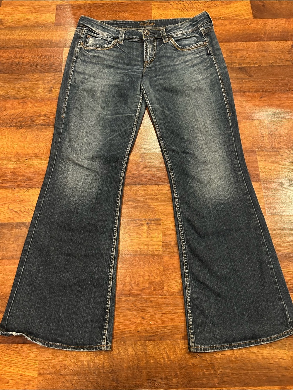 Vintage Silver Lola Flare Bootcut Jeans Mid Rise Medium Wash Size 33 Y2K